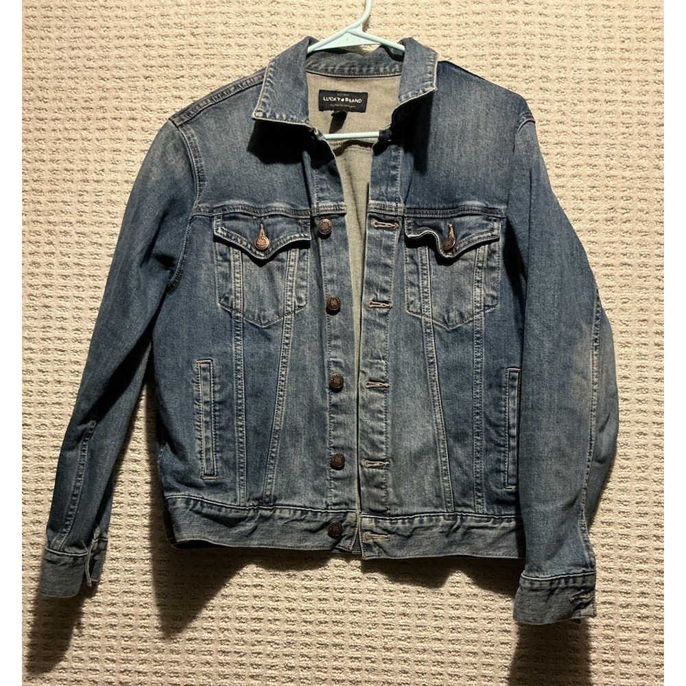 Lucky Brand The Tomboy Trucker Denim Jacket L Women Chore Coat Ranch Cowgirl